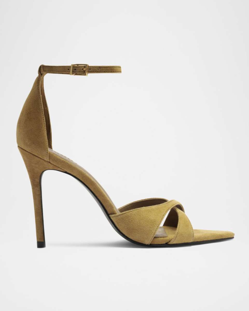 Hilda Leaf Suede Stiletto Sandals